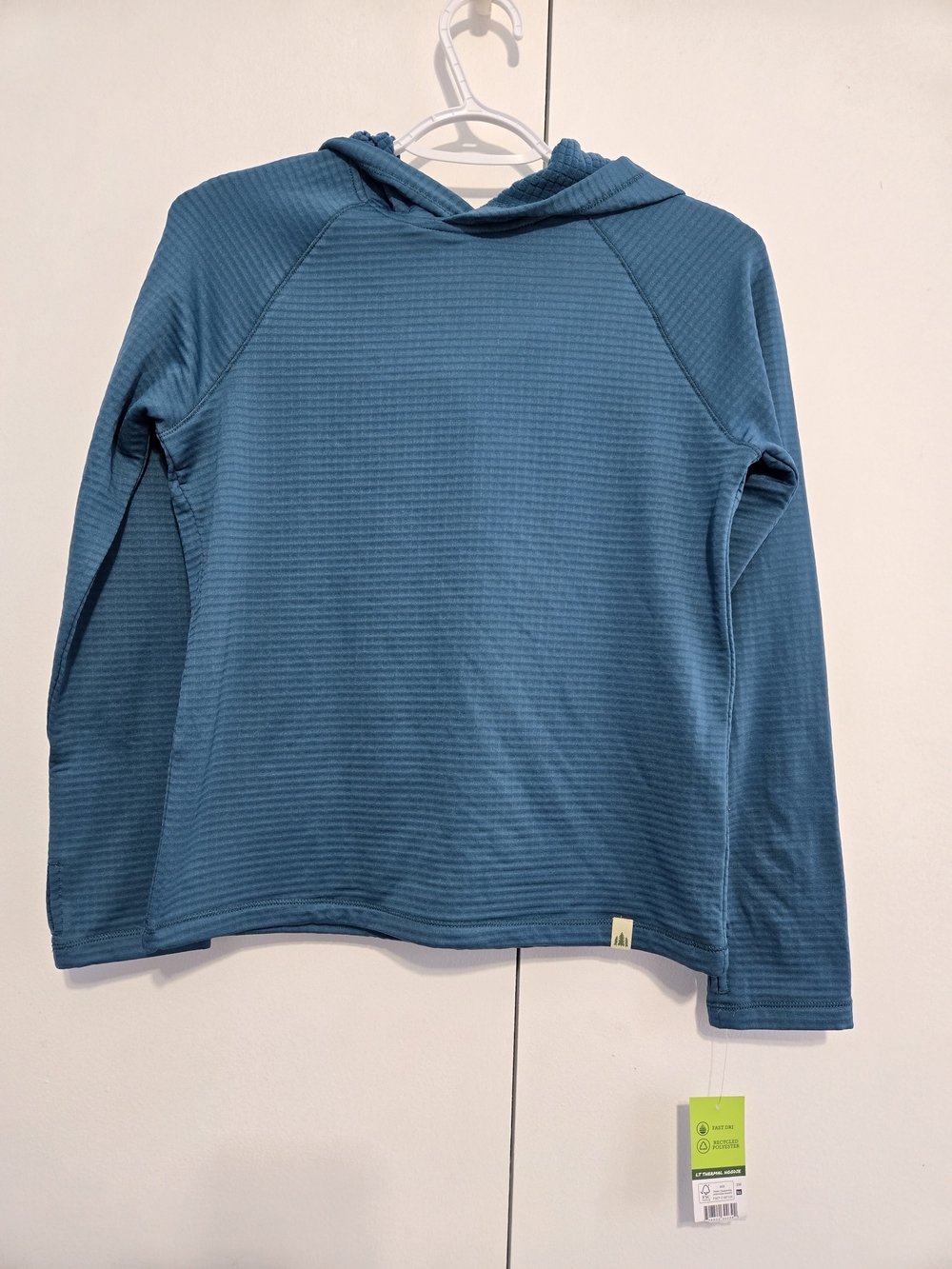 NWT Lake & Trail Boys Hoodie‎ Large 10/12 Blue Waffle Knit Pullover